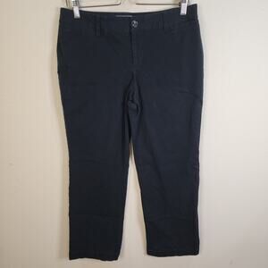 Eddie Bauer Slightly Curvy Fit Straight Leg Chino Pants Size S10 Black Stretch